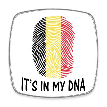 drapeau de la Belgique c'est dans mon ADN Fahne von Belgien - Magnet carré - blanc - Devant