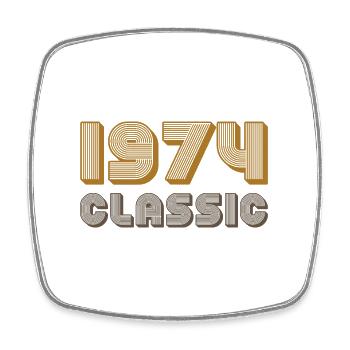 1974 vintage birthday - Square fridge magnet - white - Front