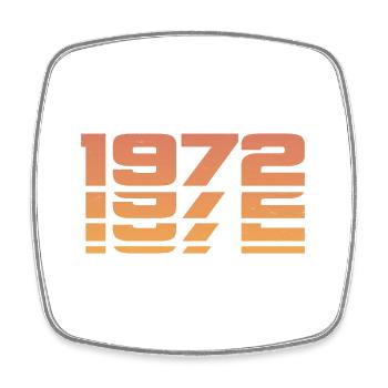 1972 - Square fridge magnet - white - Front