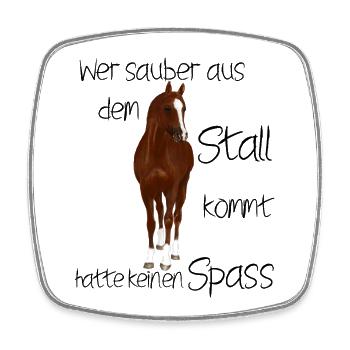 Braunes Pferd mit weißem Abzeichen - Viereckiger Kühlschrankmagnet - Weiß - Vorne