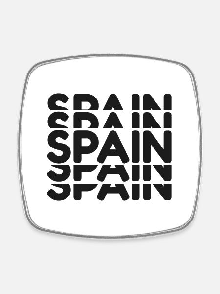 Spanien / España - Viereckiger Kühlschrankmagnet - Weiß