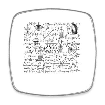 50 birthday math teacher - Square fridge magnet - white - Front