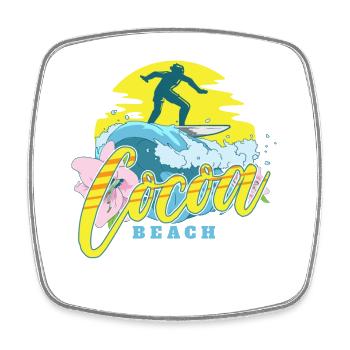 Cocoa Beach - Viereckiger Kühlschrankmagnet - Weiß - Vorne