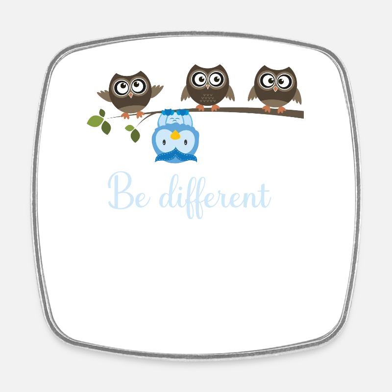 Be Different Owl - Magnet carré - blanc