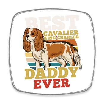 Cavalier King Charles - Viereckiger Kühlschrankmagnet - Weiß - Vorne