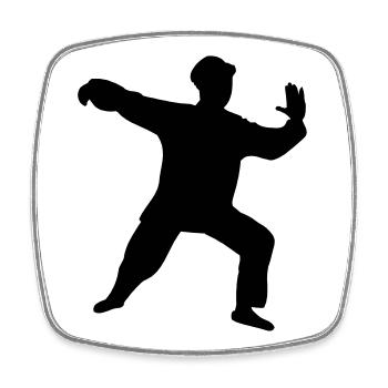 Chinesische Formen des Taichiquan-Trainings - Viereckiger Kühlschrankmagnet - Weiß - Vorne