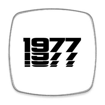 1977 vintage - Square fridge magnet - white - Front