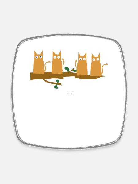Be Different Funny Cats TShirt witte kat - Vierkante koelkastmagneet - wit