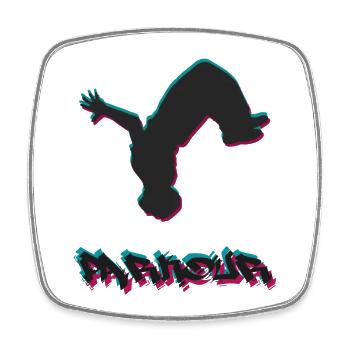 Parkour - Viereckiger Kühlschrankmagnet - Weiß - Vorne