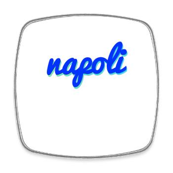 Napoli Italien - Viereckiger Kühlschrankmagnet - Weiß - Vorne