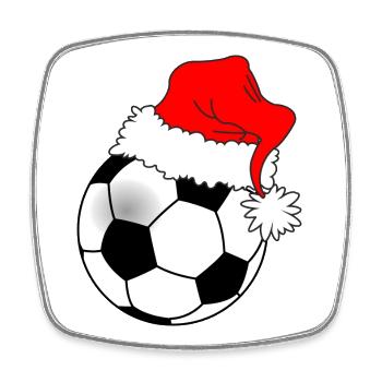 Soccer ball Christmas - Square fridge magnet - white - Front