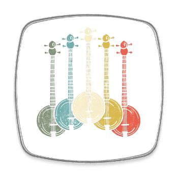 Joueur de banjo - Magnet carré - blanc - Devant