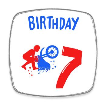 7. Geburtstag Motocross Dirt Bike - Viereckiger Kühlschrankmagnet - Weiß - Vorne
