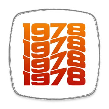 Millésime 1978 année de naissance - Magnet carré - blanc - Devant