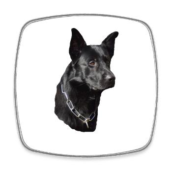 Deutscher Schäferhund Schwarz Hundesport Hundekopf - Viereckiger Kühlschrankmagnet - Weiß - Vorne