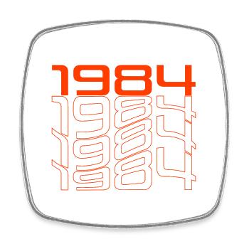 Neon 1984 Retro Line Design - Square fridge magnet - white - Front