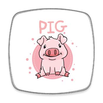 Schwein Schweinchen Ferkel - Viereckiger Kühlschrankmagnet - Weiß - Vorne