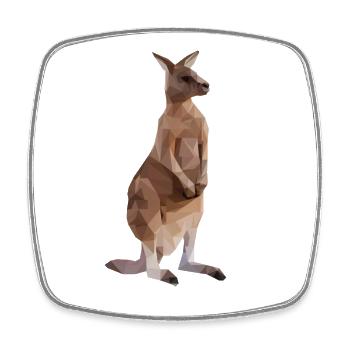 Graphique géométrique Kangaroo Low Poly - Magnet carré - blanc - Devant