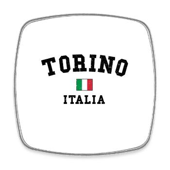 Torino Italien Flagge Minimaldesign - Viereckiger Kühlschrankmagnet - Weiß - Vorne