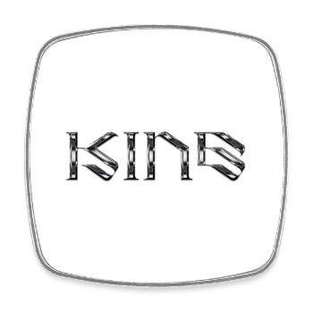 King / König - Viereckiger Kühlschrankmagnet - Weiß - Vorne