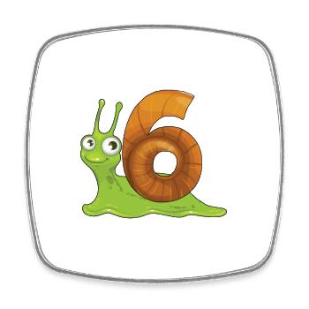 6th birthday girl boy 6 years gift - Square fridge magnet - white - Front