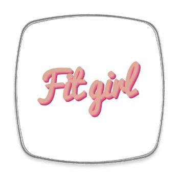 Fitgirl Rosa 3D Script - Viereckiger Kühlschrankmagnet - Weiß - Vorne