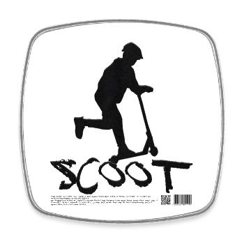 Kickscooter Freestyle Scooting - Viereckiger Kühlschrankmagnet - Weiß - Vorne