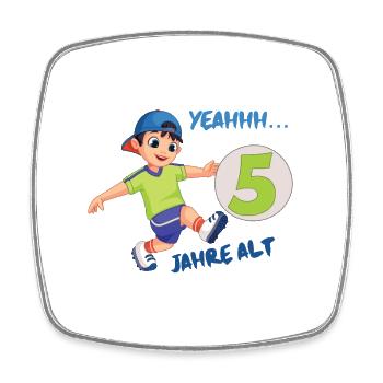 Kindergeburtstagsdesign mit Zahl 5 - Viereckiger Kühlschrankmagnet - Weiß - Vorne