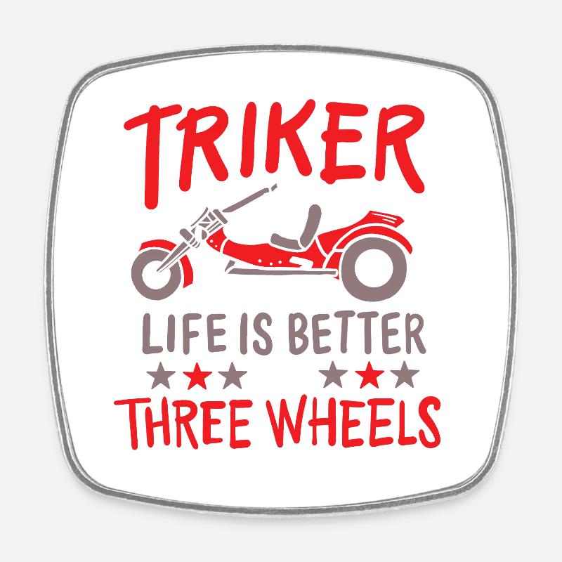 Triker Trike Tricycle - Square fridge magnet - white