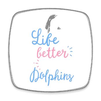 Delfin - Viereckiger Kühlschrankmagnet - Weiß - Vorne