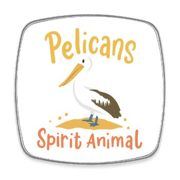 Amateurs de pélican Pelikan - Magnet carré - blanc - Devant