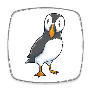 Papageitaucher Puffin - Viereckiger Kühlschrankmagnet - Weiß - Vorne