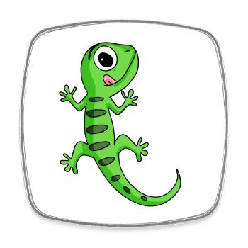 Gecko - Viereckiger Kühlschrankmagnet - Weiß - Vorne