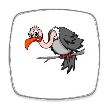 vulture - Square fridge magnet - white - Front