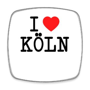 J'adore Cologne I Love Cologne Fan de carnaval de Cologne - Magnet carré - blanc - Devant