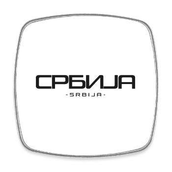 Serbie Србија (Srbija) - Magnet carré - blanc - Devant