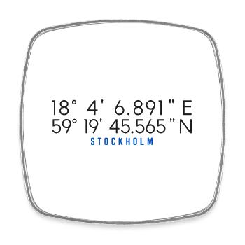 Stockholm Coordinates Chart - Square fridge magnet - white - Front