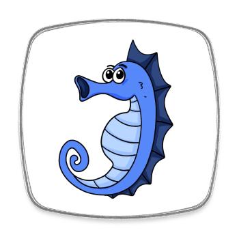 Seahorse - Square fridge magnet - white - Front