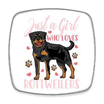 Rottweiler - Magnet carré - blanc - Devant