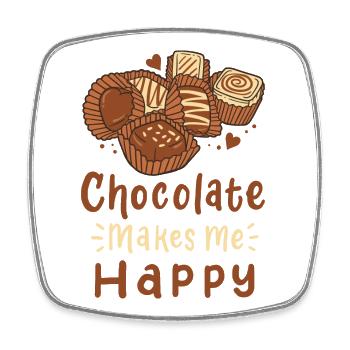 Chocolate Pralines - Square fridge magnet - white - Front