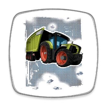 tractor - Square fridge magnet - white - Front