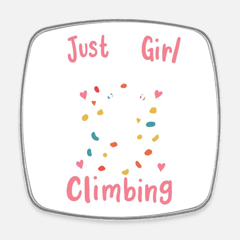 Wall climbing bouldering - Square fridge magnet - white