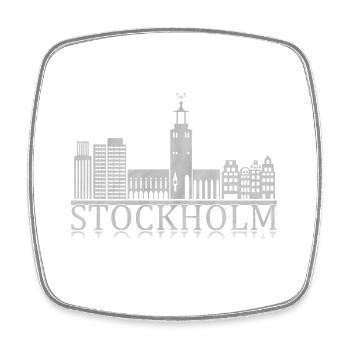 Stockholm Skyline Spiegelung - Viereckiger Kühlschrankmagnet - Weiß - Vorne
