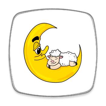 Sheep moon sleeping cute gift - Square fridge magnet - white - Front