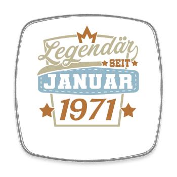 januar 1971 Geburtstag Geschenkideen - Viereckiger Kühlschrankmagnet - Weiß - Vorne