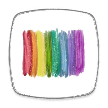 Étincelles de coup de pinceau arc-en-ciel - Magnet carré - blanc - Devant