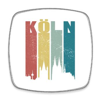 Cologne Skyline Cathédrale De Cologne Rétro Vintage Koelsch Cologne - Magnet carré - blanc - Devant