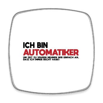 Automatiker Wortmarke Rot Retro - Viereckiger Kühlschrankmagnet - Weiß - Vorne