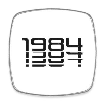 Glitch 1984 Art des chiffres - Magnet carré - blanc - Devant