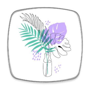 Illustration artistique de plantes - Magnet carré - blanc - Devant